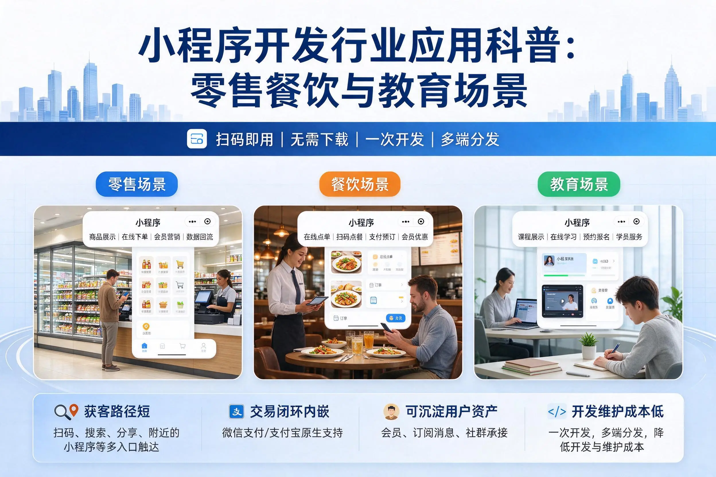 赣州小程序开发行业应用科普:零售餐饮与教育场景
