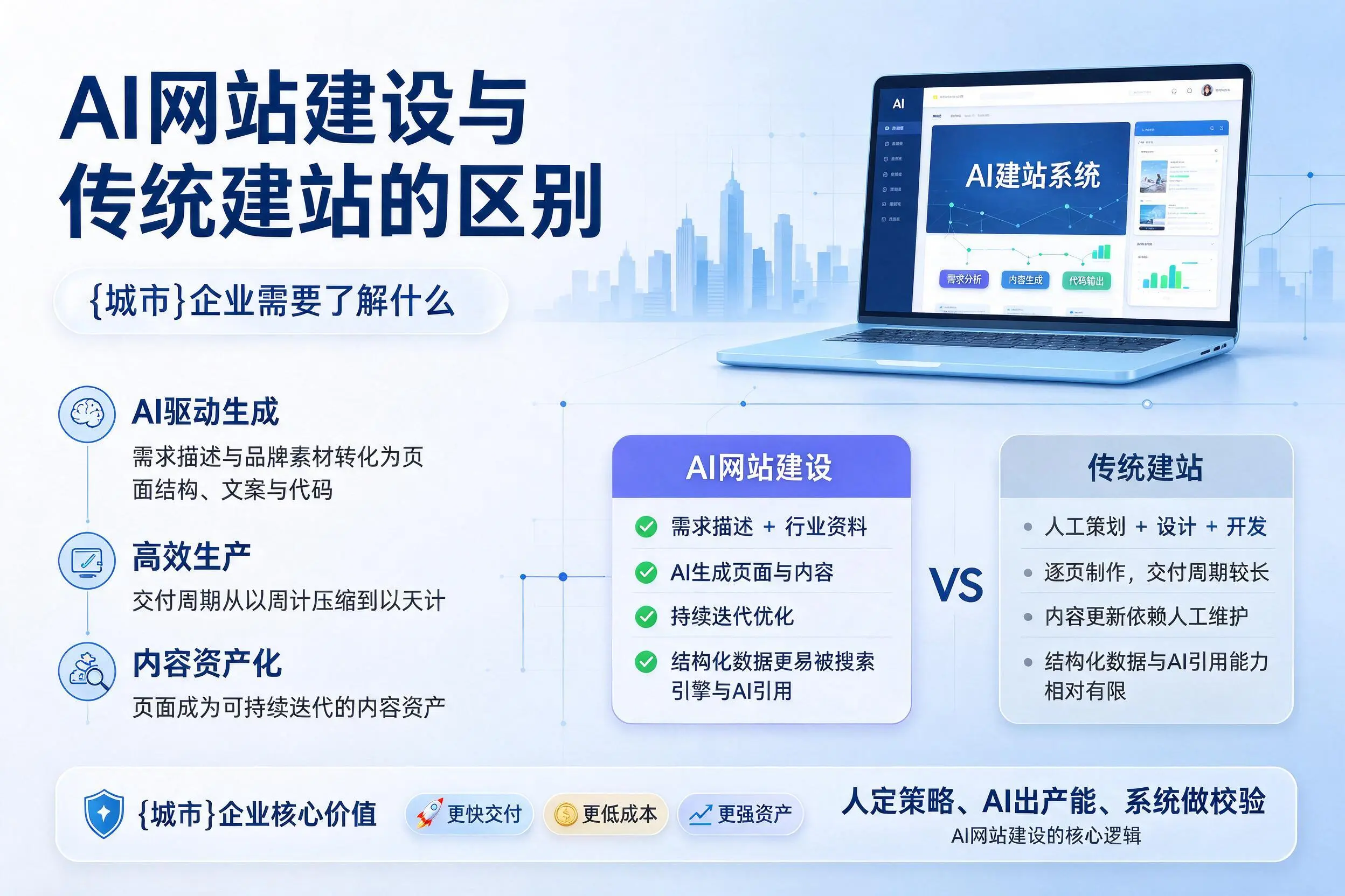 AI网站建设与传统建站的区别，赣州企业需要了解什么