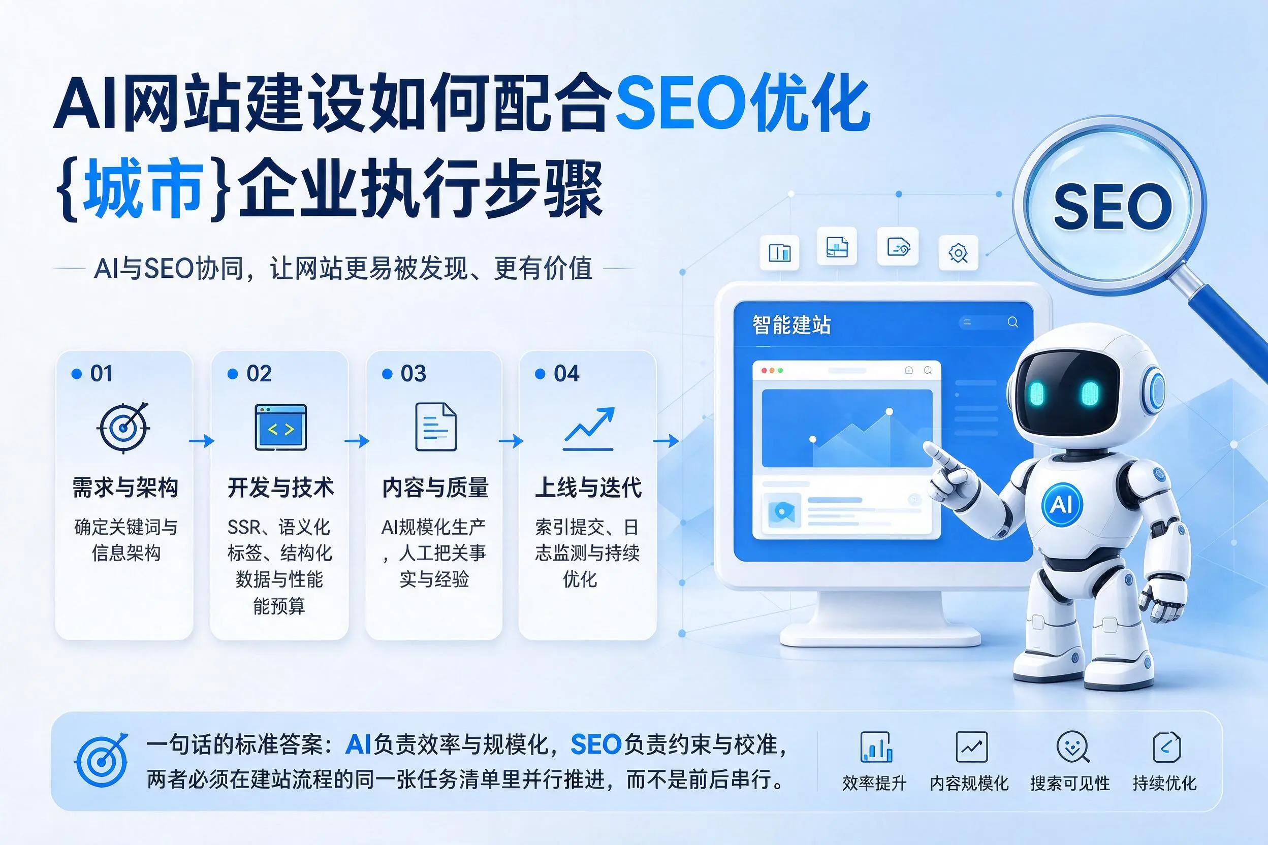 AI网站建设如何配合SEO优化，赣州企业执行步骤