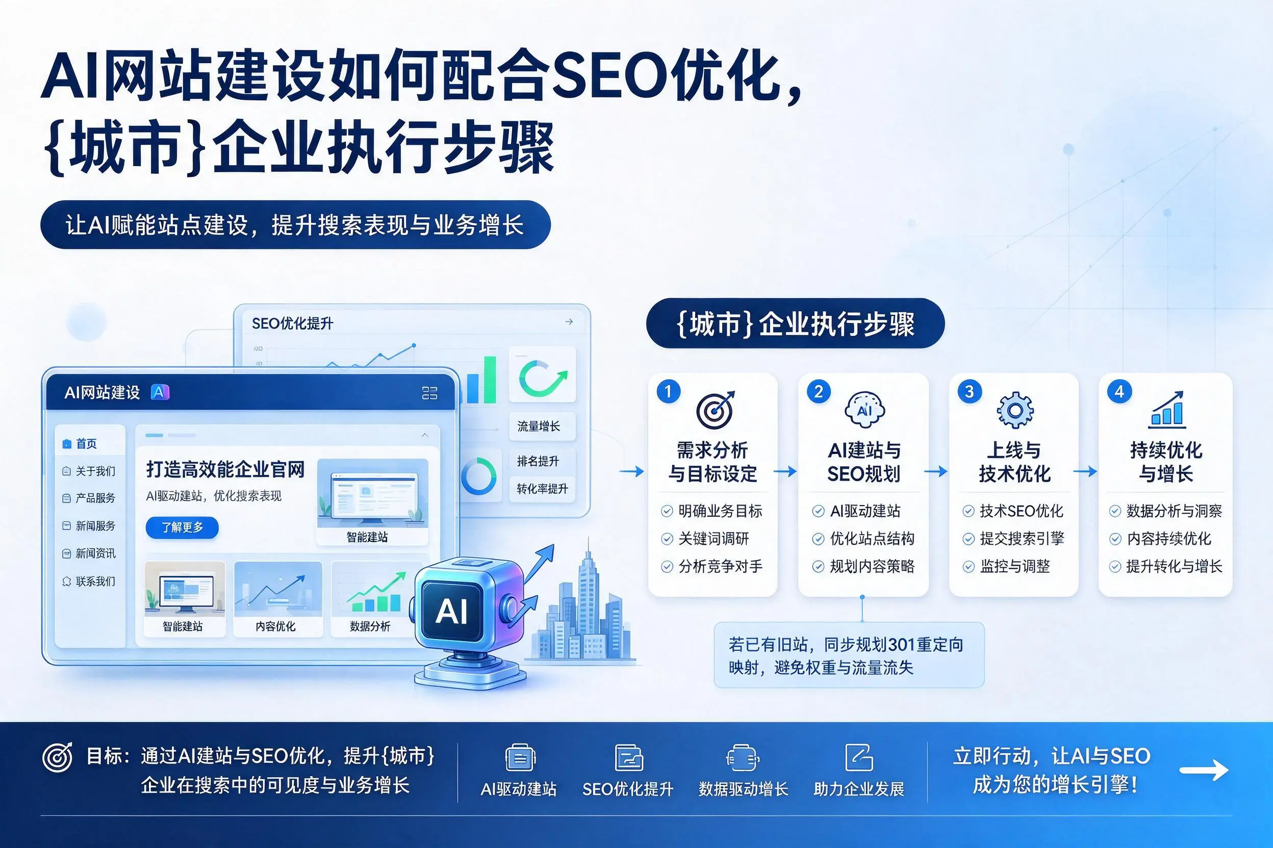 AI网站建设如何配合SEO优化，赣州企业执行步骤