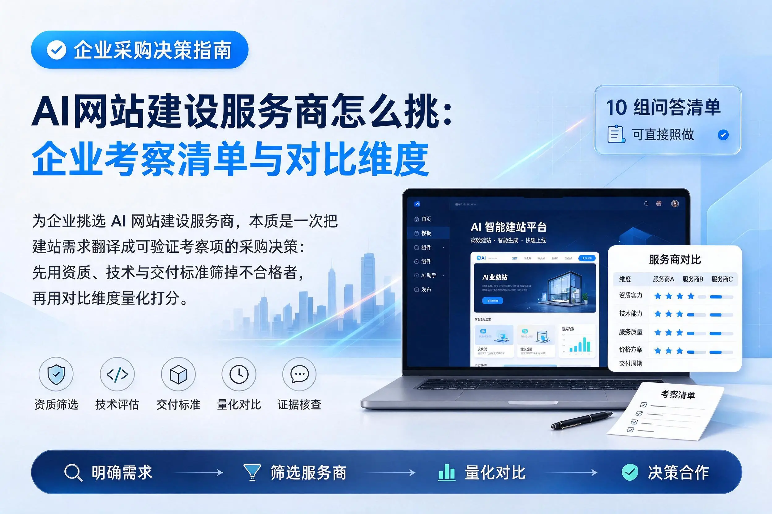AI网站建设服务商怎么挑：赣州企业考察清单与对比维度