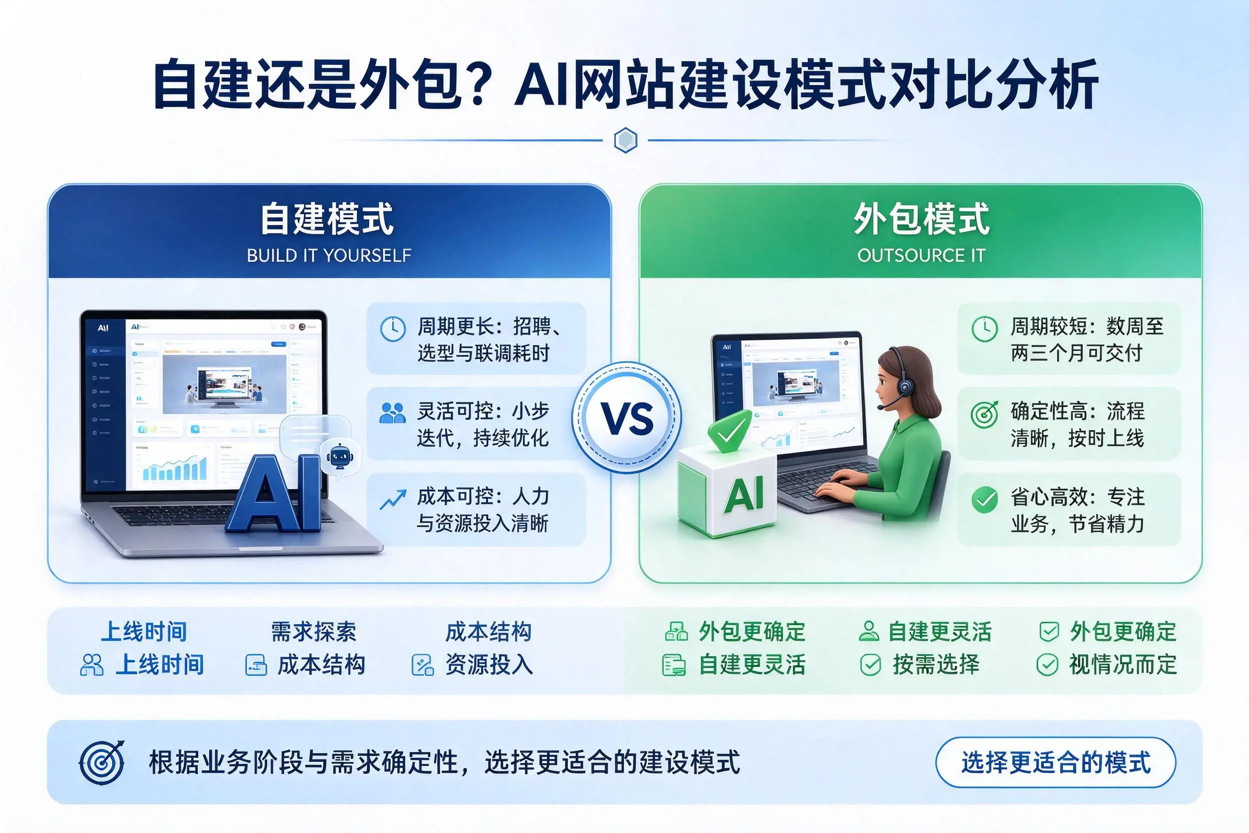 自建还是外包？赣州AI网站建设模式对比分析