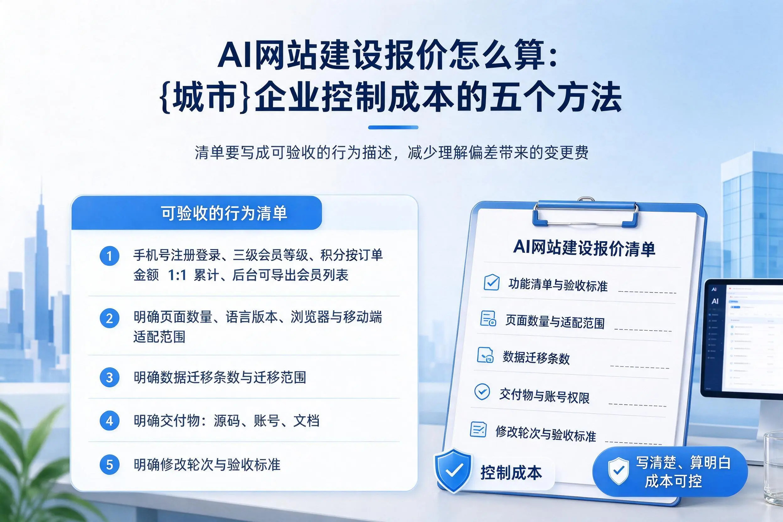 AI网站建设报价怎么算:赣州企业控制成本的五个方法
